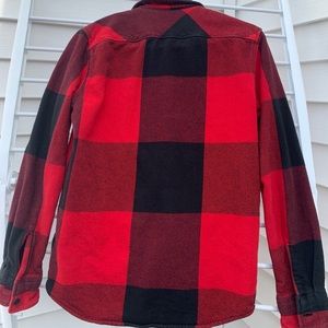 American Eagle Red and Black Heavy Flannel Mens